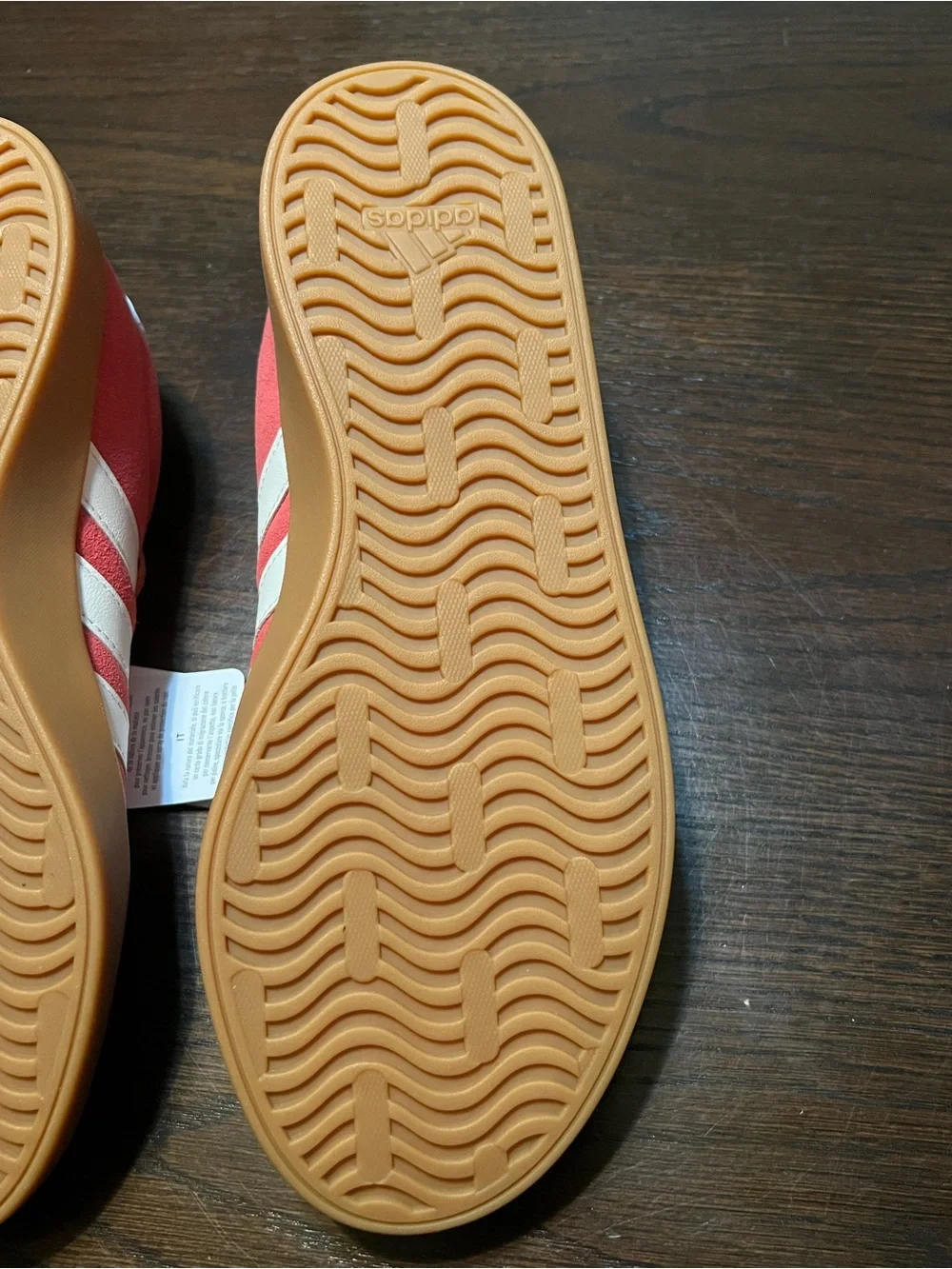 adidas| VL Court 3.0 Coral Red Suede Sneakers with Gum Sole- size 9 Women